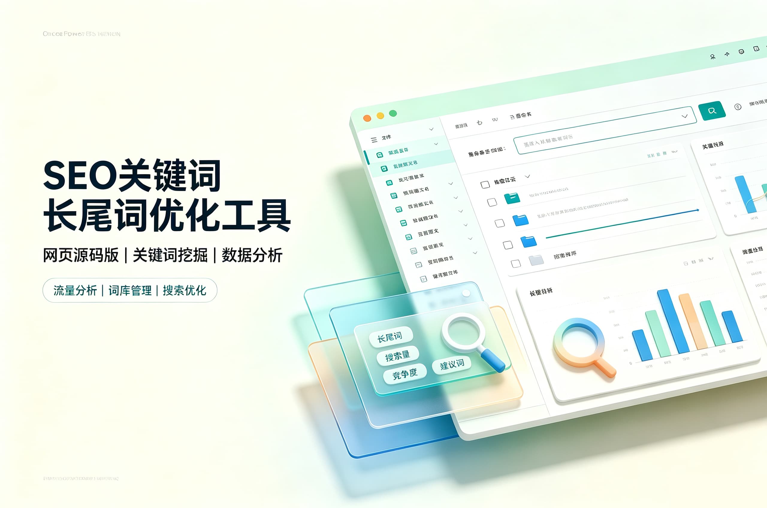SEO关键词长尾词优化工具网页源码版